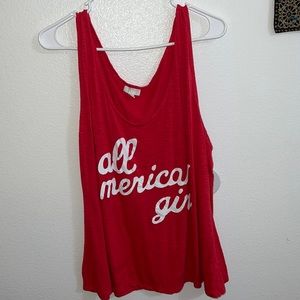 Red all American girl tank top from charming Charlie’s for sale .